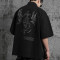 Custom Vintage Street Oversized Button-Down Shirt | Washed & DTG | Short Sleeve Open Wave Shirts