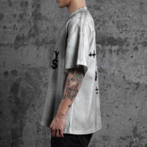 Custom Dark Theme Printed Heavyweight Cotton T-Shirt | Washed & Spray & Screen Printed | High Street T-shirts