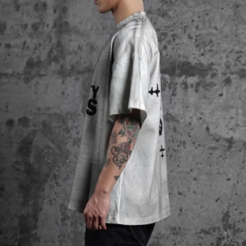 Custom Dark Theme Printed Heavyweight Cotton T-Shirt | Washed & Spray & Screen Printed | High Street T-shirts