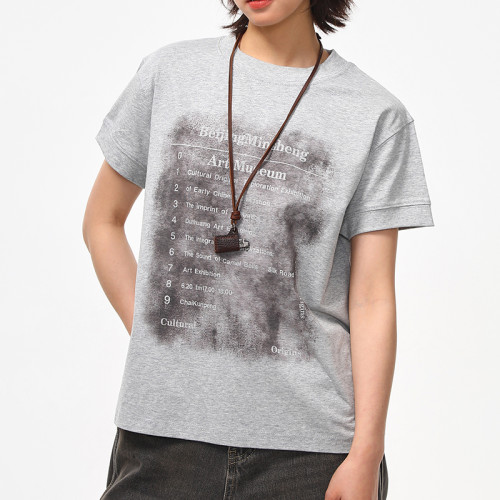 Custom Retro Street Round Neck Short Sleeve T-Shirt | Washed & DTG Process | Heavyweight Cotton T-shirts