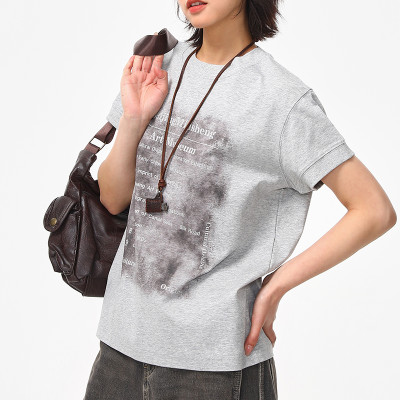 Custom Retro Street Round Neck Short Sleeve T-Shirt | Washed & DTG Process | Heavyweight Cotton T-shirts