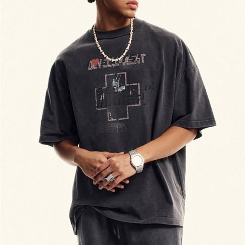 Custom Retro Street Oversized Shorts Sleeve T-Shirts | Washed & DTG | 310GSM Heavyweight Cotton Tee