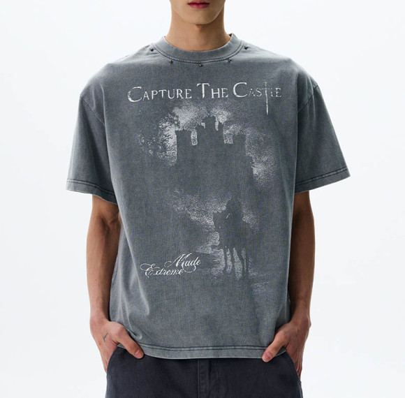 Custom Retro Street Printed Short Sleeve T-Shirts | Washed & DTG | 270GSM Heavyweight Cotton Tee