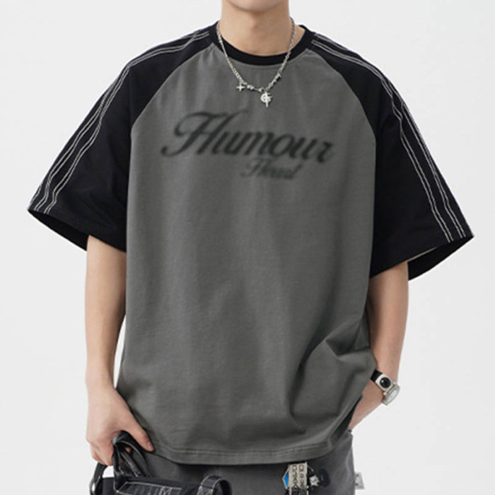 Custom Retro Sports Color block Oversized T-Shirt | Patchwork & DTG Process | 240GSM Cotton T-Shirt