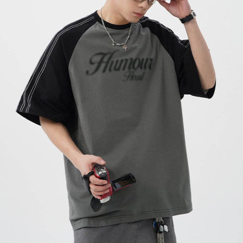 Custom Retro Sports Color block Oversized T-Shirt | Patchwork & DTG Process | 240GSM Heavyweight Cotton T-Shirt