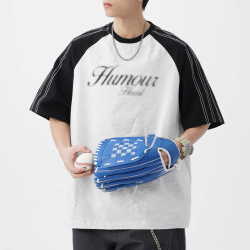 Custom Retro Sports Color block Oversized T-Shirt | Patchwork & DTG Process | 240GSM Heavyweight Cotton T-Shirt