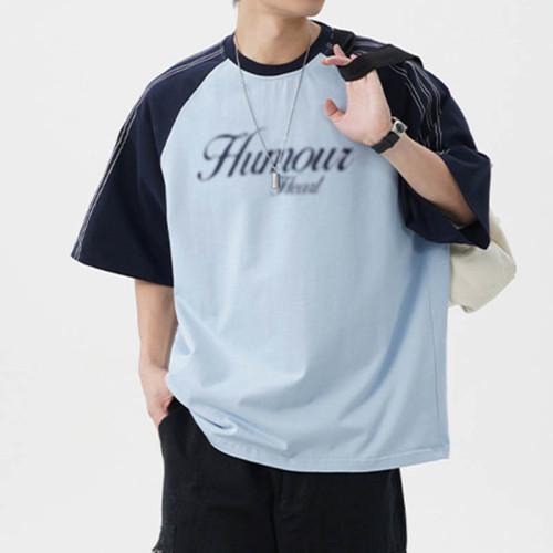 Custom Retro Sports Color block Oversized T-Shirt | Patchwork & DTG Process | 240GSM Heavyweight Cotton T-Shirt