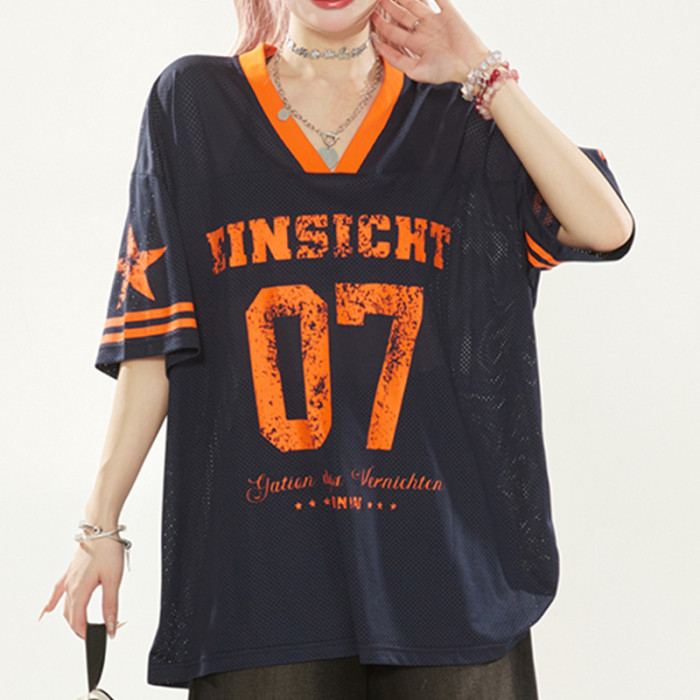 Custom Vintage Sports Oversized Fit Mesh T shirt | Heat Transfer Process | Vintage Jersey T-shirts