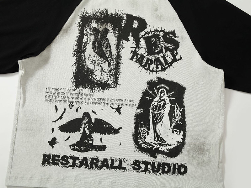 Retro Street Dark-Style Printed Oversized T-Shirt