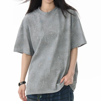 Custom Retro Street Graffiti Print Oversized T-Shirt | Tie-Dye Crafts | Vintage Streetwear T-shirts