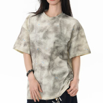 Custom Retro Street Graffiti Print Oversized T-Shirt | Tie-Dye Crafts | Vintage Streetwear T-shirts