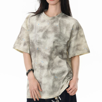 Custom Retro Street Graffiti Print Oversized T-Shirt | Tie-Dye Crafts | Vintage Streetwear T-shirts