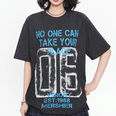 Custom Retro Street Print Round Neck Short Sleeve T-Shirt | Snow Washed & DTG Craftsmanship