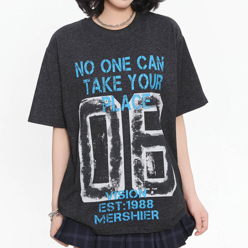 Custom Retro Street Print Round Neck Short Sleeve T-Shirt | Snow Washed & DTG Craftsmanship