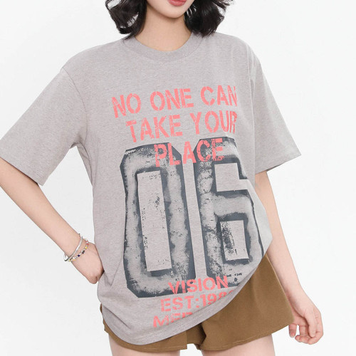 Custom Retro Street Print Round Neck Short Sleeve T-Shirt | Snow Washed & DTG Craftsmanship