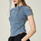Custom Skinny Fit Dopamine Streetwear Women's Short Sleeve T-shirt | Acid Washed Craftsmanship