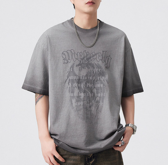 Custom Retro Street Y2K Style Printed Short Sleeve T-Shirt | Sun Faded & DTG Crafts | 275GSM Cotton T-shirts