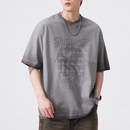 Custom Retro Street Y2K Style Printed Short Sleeve T-Shirt | Sun Faded & DTG Crafts | 275GSM Cotton T-shirts