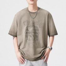 Custom Retro Street Y2K Style Printed Short Sleeve T-Shirt | Sun Faded & DTG Crafts | 275GSM Cotton T-shirts