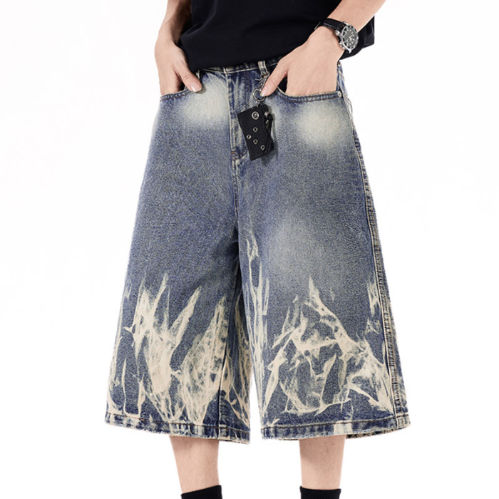 Custom Cropped Denim Pants | Tie-dye & Sun-Faded Wash | OEM Jeans Manufacturer