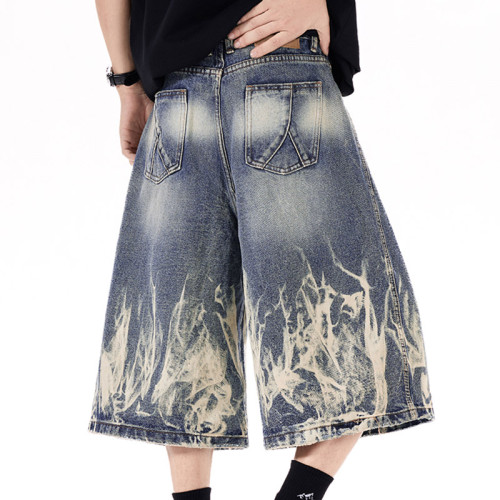 Custom Cropped Denim Pants | Tie-dye & Sun-Faded Wash | OEM Jeans Manufacturer