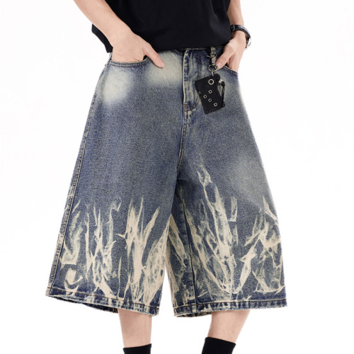 Custom Cropped Denim Pants | Tie-dye & Sun-Faded Wash | OEM Jeans Manufacturer