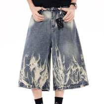 Custom Cropped Denim Pants | Tie-dye & Sun-Faded Wash | OEM Jeans Manufacturer