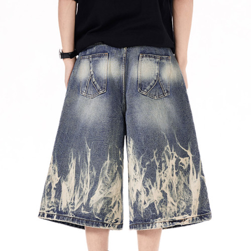 Custom Cropped Denim Pants | Tie-dye & Sun-Faded Wash | OEM Jeans Manufacturer