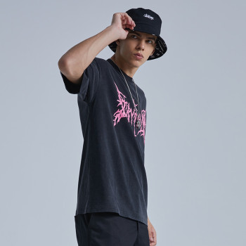 Custom Washed Oversized T-Shirts | Gothic Letter Print | 220G Pure Cotton Fabric | Custom OEM T-shirt