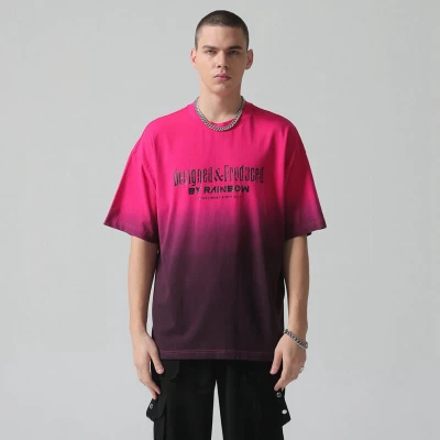 Individuelles Tie-Dye-Übergrößen-T-Shirt | Buchstabendruck | 230 g reiner Baumwollstoff | Individuelle OEM-T-Shirts