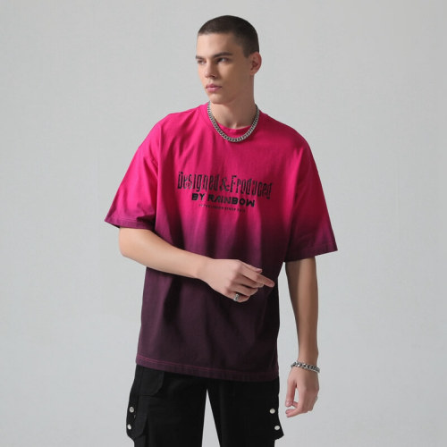 Custom Tie-Dye Oversized T-Shirt | Letter Print | 230G Pure Cotton Fabric | Custom OEM T-Shirts