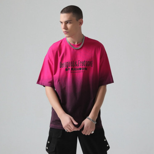 Custom Tie-Dye Oversized T-Shirt | Letter Print | 230G Pure Cotton Fabric | Custom OEM T-Shirts