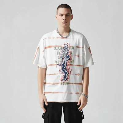 Individuelle Vintage-Grafik-T-Shirts | Skelett-Druck | 230 g/m² Baumwollstoff | OEM-T-Shirt-Hersteller