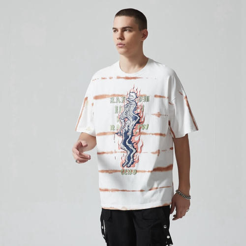 Custom Vintage Graphic T-shirts | Skeleton Print | 230GSM Cotton Fabric | OEM T-shirt Manufacturer