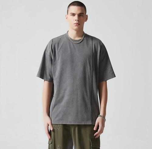 Custom Oversized Washed T-shirts | Blank T-shirt | 265GSM Cotton Knit Fabric | Support OEM/ODM