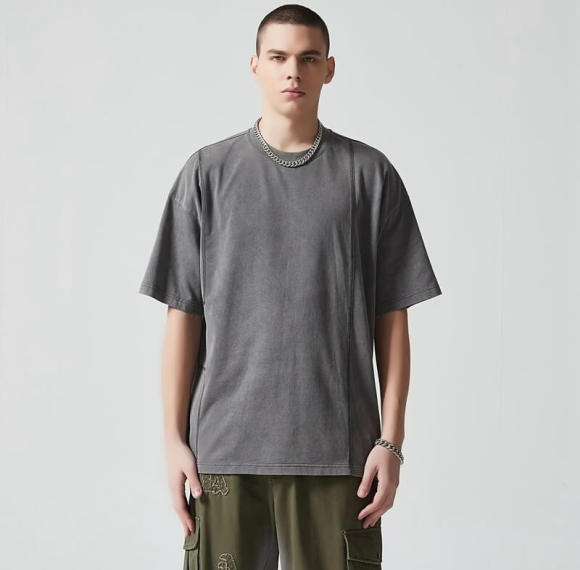 Custom Oversized Washed T-shirts | Blank T-shirt | 265GSM Cotton Knit Fabric | Support OEM/ODM