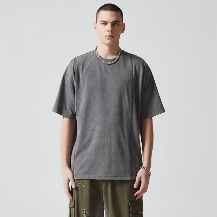 Custom Oversized Washed T-shirts | Blank T-shirt | 265GSM Cotton Knit Fabric | Support OEM/ODM