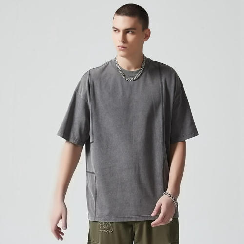 Custom Oversized Washed T-shirts | Blank T-shirt | 265GSM Cotton Knit Fabric | Support OEM/ODM
