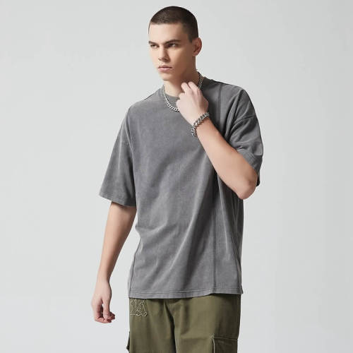 Custom Oversized Washed T-shirts | Blank T-shirt | 265GSM Cotton Knit Fabric | Support OEM/ODM