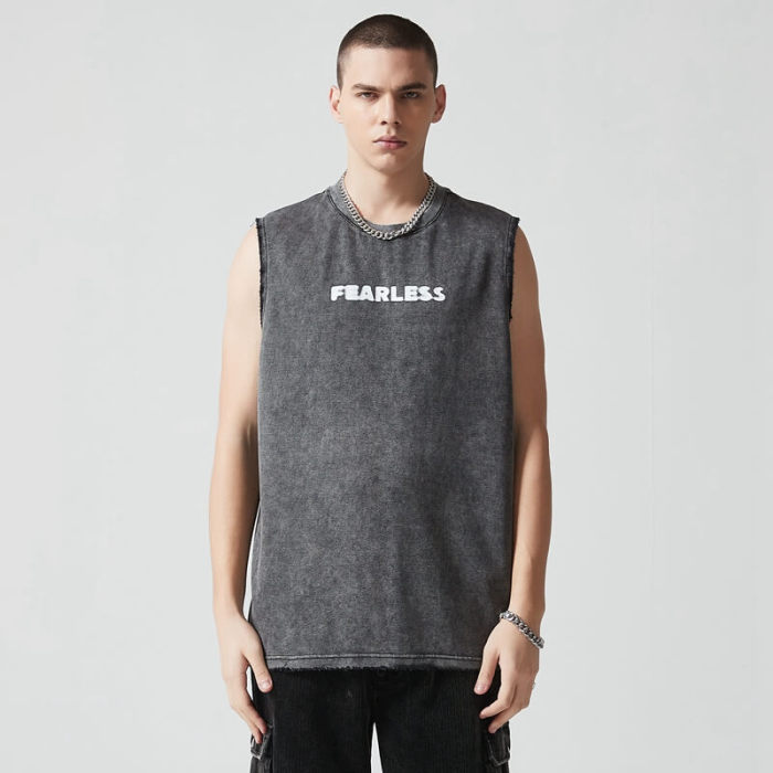 Custom Vintage Graphic Tank Tops | Letter Print | 235GSM Cotton Cool Fabric | Support OEM/ODM