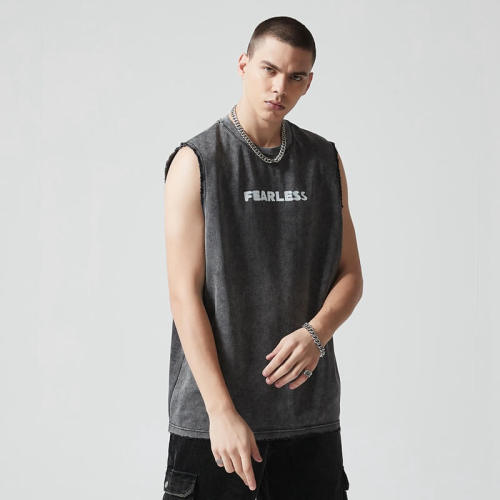 Custom Vintage Graphic Tank Tops | Letter Print | 235GSM Cotton Cool Fabric | Support OEM/ODM