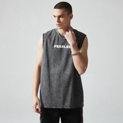 Custom Vintage Graphic Tank Tops | Letter Print | 235GSM Cotton Cool Fabric | Support OEM/ODM