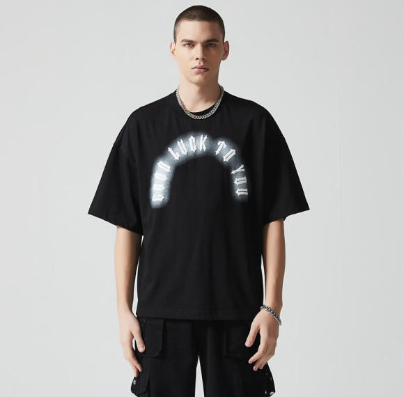 Custom Oversized Graphic T-shirts | Letter Print | 260GSM Heavyweight Cotton Fabric | OEM & ODM