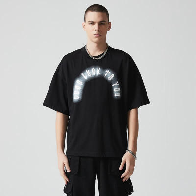 Custom Oversized Graphic T-shirts | Letter Print | 260GSM Heavyweight Cotton Fabric | OEM & ODM