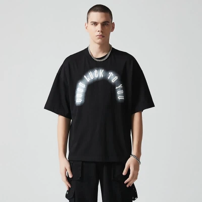 Individuelle übergroße T-Shirts mit Grafik | Buchstabendruck | 260 g/m² schwerer Baumwollstoff | OEM & ODM