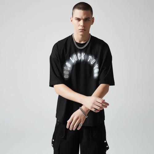 Custom Oversized Graphic T-shirts | Letter Print | 260GSM Heavyweight Cotton Fabric | OEM & ODM