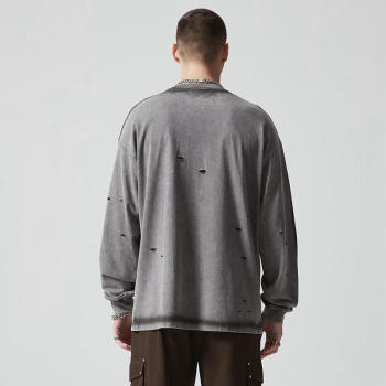 Custom Long Sleeve Vintage Graphic T-shirts | Letter Print | 270GSM Cotton Knit Fabric | OEM & ODM