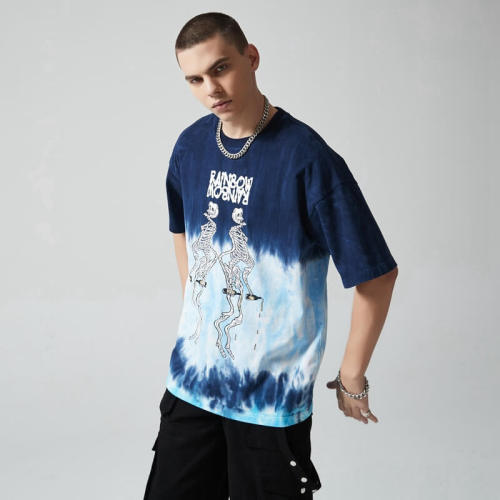 Custom Oversized Graphic T-shirts | Skeleton Print | 230GSM Cotton Knit Fabric | OEM & ODM