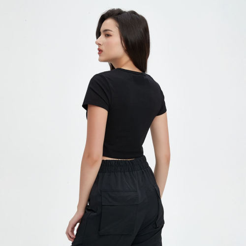 Custom Graphic Cropped T-Shirts | Totem-Style Print | 220GSM Cotton Knit Fabric | Support OEM & ODM