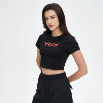 Custom Graphic Cropped T-Shirts | Totem-Style Print | 220GSM Cotton Knit Fabric | Support OEM & ODM